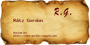 Rátz Gordon névjegykártya